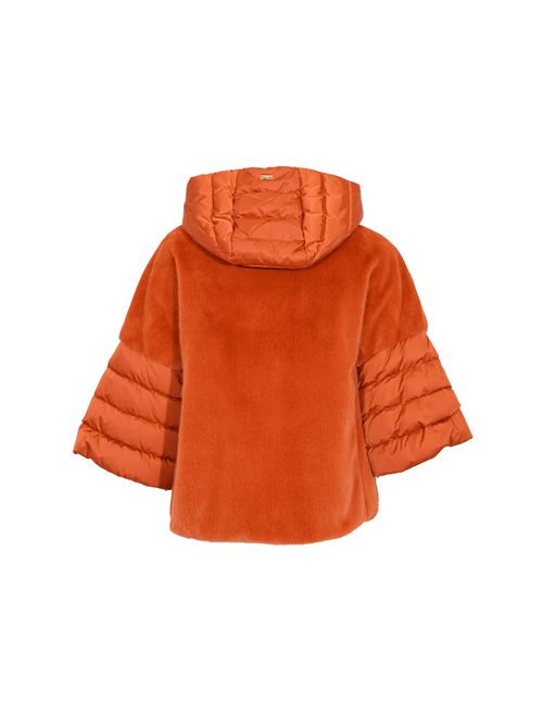 Cappa in satin e lady alternative fur Arancione Herno | PI002132D 12170Z5510